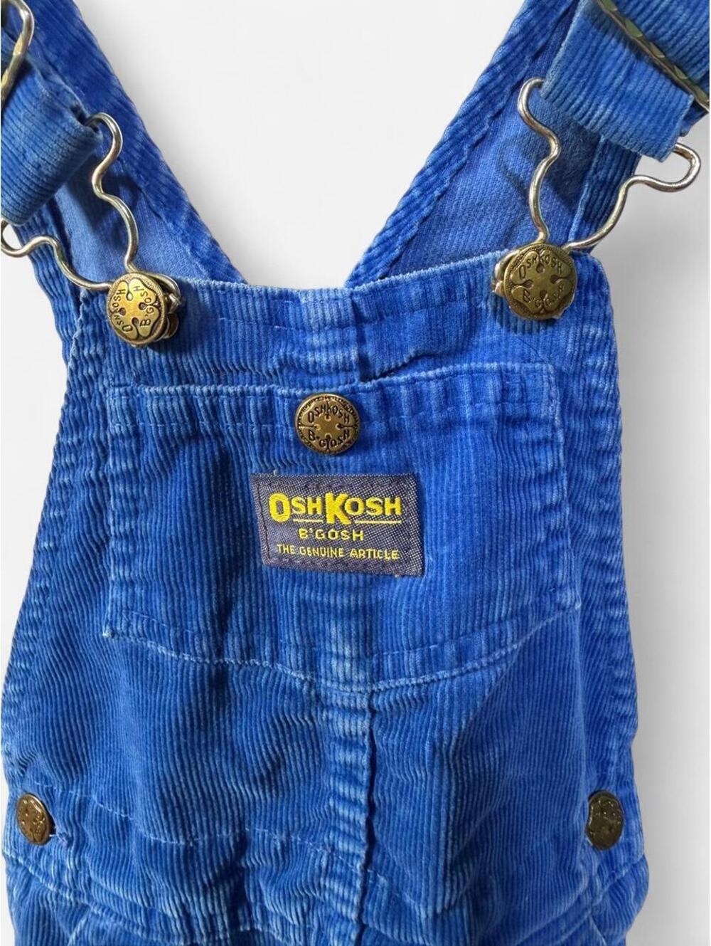 1999 Vintage OshKosh B'gosh Blue Corduroy Overalls 4T - Picture 2 of 8
